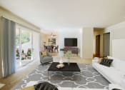 Thumbnail 1 of 17 - Spacious Living Room With TV at Carriage House, Fremont, CA 94536