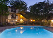Thumbnail 20 of 27 - Night View Of Pool at Carrington Apartments, California, 94538