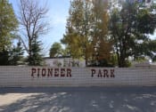 Thumbnail 1 of 19 - a brick wall with the words pioneer park on it at Pioneer Park, Green River
