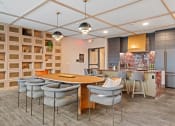 Thumbnail 42 of 57 - a 3d rendering of a wine tasting room with chairs and a ceiling with grapes