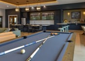 Thumbnail 13 of 79 - a lounge area with a pool table and a bar at The Commons at Rivertown, Grandville, MI, 49418