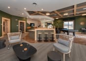 Thumbnail 33 of 39 - a resident clubhouse with a pool table and bar at The Bend Arbordale, Williamsburg