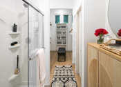 Thumbnail 8 of 33 - stand up shower at Onyx at Westgate Apartments, Glendale, AZ