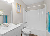 Thumbnail 16 of 29 - a bathroom with a sink toilet and a shower at Diamond  Trail Apartments, Oklahoma