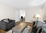Thumbnail 7 of 29 - a living room with a couch and a coffee table at Diamond  Trail Apartments, Oklahoma City, OK