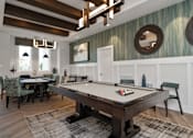 Thumbnail 13 of 46 - a billiards table in a clubhouse with tables and chairs at Artesia at Lakewood Ranch Apartments, Bradenton, FL, 34211