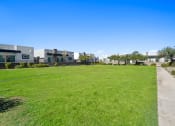 Thumbnail 32 of 33 - a green lawn in front of a row of apartment buildings at Olive Queen Creek Apartments, Queen Creek, 85142