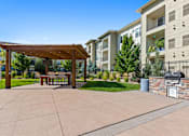 Thumbnail 40 of 48 - the preserve at ballantyne commons courtyard with picnic area and large apartment buildings
