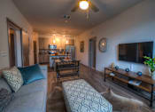 Thumbnail 7 of 44 - Living Room With TV at The Strand, Oviedo, Florida