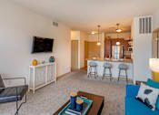 Thumbnail 8 of 50 - Kitchen and Living Room at The Enclave Luxury Apartments