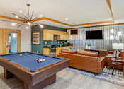 Thumbnail 19 of 50 - Resident Lounge with Billiard Table at The Enclave Luxury Apartments