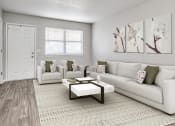 Thumbnail 3 of 14 - a living room with a couch and a table