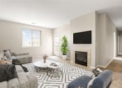 Thumbnail 12 of 44 - a living room with a fireplace and a tv