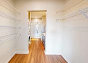 Thumbnail 6 of 54 - A closet with a washer and dryer in the doorway. at The Arlow on Kellog, St. Paul, MN