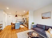 Thumbnail 14 of 54 - Living Room With Kitchen at The Arlow on Kellog, St. Paul, MN