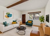Thumbnail 13 of 25 - Living Room with White couch at San Xavier Casitas, Arizona, 85716
