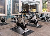 Thumbnail 21 of 85 - A gym with stationary bikes and mirrors.
