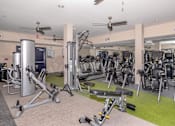 Thumbnail 12 of 48 - a gym with weights and cardio equipment in a building