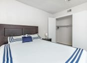 Thumbnail 29 of 43 - a bedroom with a large bed and a closet