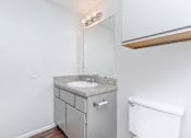 Thumbnail 43 of 43 - a bathroom with a sink and a toilet and a mirror