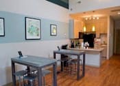 Thumbnail 9 of 14 - Common area kitchen at Emory Woods Apartments, Durham, NC.