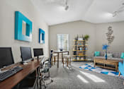 Thumbnail 4 of 36 - Spacious living room and dining room with a table and chairs and a computer desk  at Cape Landing, Myrtle Beach, 29588