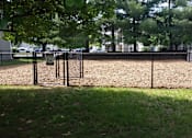 Thumbnail 13 of 17 - A fenced area with a gate and a trash can.