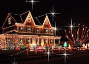 Thumbnail 23 of 24 - House with Christmas lights and decorations.
