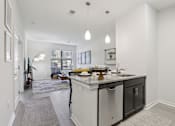 Thumbnail 10 of 65 - Kitchen with Island and chairs at The View at Old City, Philadelphia, PA