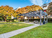 Thumbnail 14 of 32 - Courtyard With Bbq Area And Lush Gardens at Cedar Springs Apartments, Raleigh