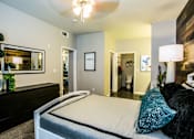 Thumbnail 8 of 29 - Bedroom with ceiling lights and fanat Villa Serena, Henderson, 89014