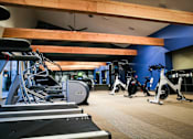 Thumbnail 40 of 45 - a gym with cardio equipment and weights on the floor at Spyglass Creek, Denver, 80224