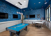 Thumbnail 25 of 37 - game hall with pool table, tvs, and seating