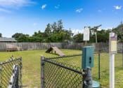 Thumbnail 9 of 21 - a park with a chain link fence and a seesaw in the grass at Oak Reserve at Winter Park, Winter Park, FL