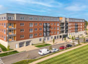 Thumbnail 31 of 32 - an aerial view of an apartment building on a city street at 2200 LaSalle Apartments, St Louis