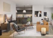 Thumbnail 42 of 58 - a living room and dining room with a table and chairs at Bemiston Place Apartments, Clayton, MO