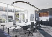 Thumbnail 8 of 58 - a conference room with a white table and chairs at Bemiston Place Apartments, Missouri, 63105