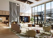 Thumbnail 26 of 28 - Elegant Clubroom with TV and Workspace
