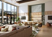 Thumbnail 24 of 28 - Elegant Clubroom with TV and Workspace