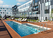 Thumbnail 1 of 39 - Steelcote Flats pool and pool deck at Steelcote Square, St. Louis, Missouri