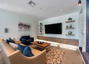 Thumbnail 14 of 39 - clubhouse with communal seating and TV at Steelcote Square, Missouri, 63103