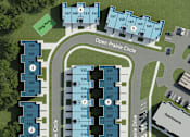 Thumbnail 33 of 33 - A map of a housing complex with numbered buildings and a dog park.