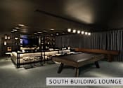 Thumbnail 3 of 21 - a dark room with a pool table and a tv in the background  at Expo at Forest Park, St. Louis, 63112