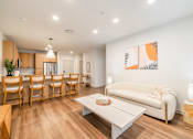 Thumbnail 8 of 60 - Living Room with white couch at Timber Club, St. Peters, 63304