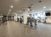 Thumbnail 15 of 22 - A spacious gym with a variety of equipment.