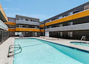 Thumbnail 6 of 19 - A swimming pool in a residential area.