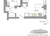 Thumbnail 13 of 20 - A floor plan for a 1 bedroom apartment on the 1st floor.