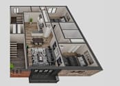 Thumbnail 27 of 27 - A 3D rendered image of a modern house interior.