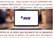 Thumbnail 14 of 16 - A laptop displaying the RCN logo with text about their internet service.