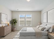 Thumbnail 4 of 14 - Model bedroom at Candlelight Village Manufactured Home Community in Sauk, IL